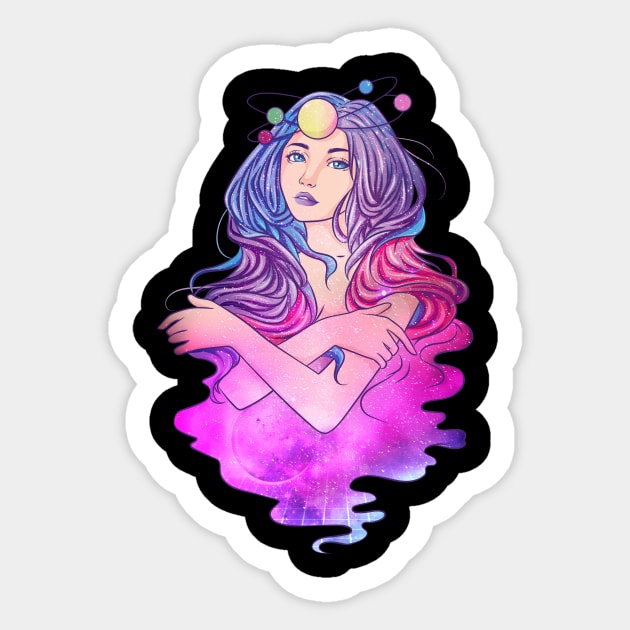 Celestial Anime Galactic Princess Manga Girl Goth Sticker by theperfectpresents